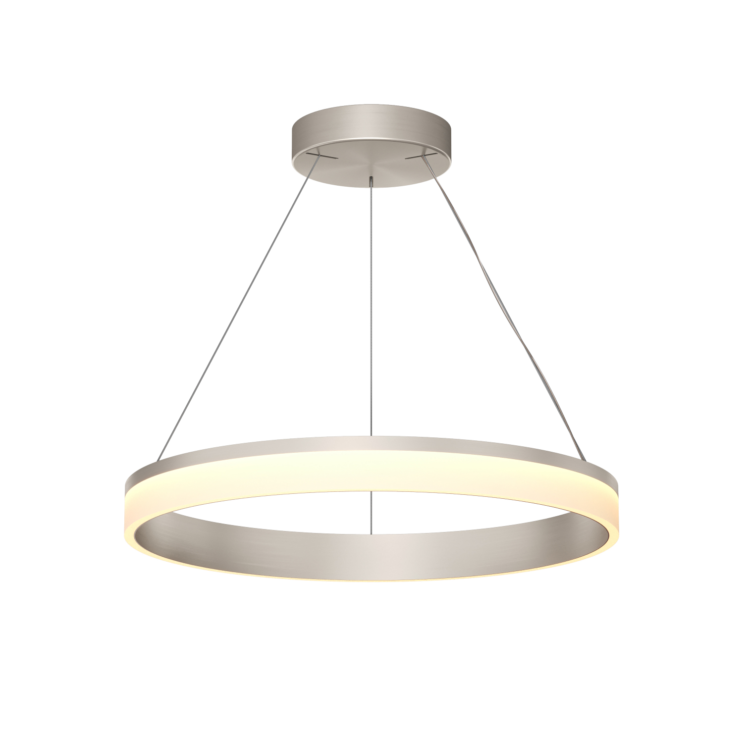 Подвесной светильник RING, ?600 мм, LED, 38Вт, 3000К, алюминий+акрил, сатин. никель