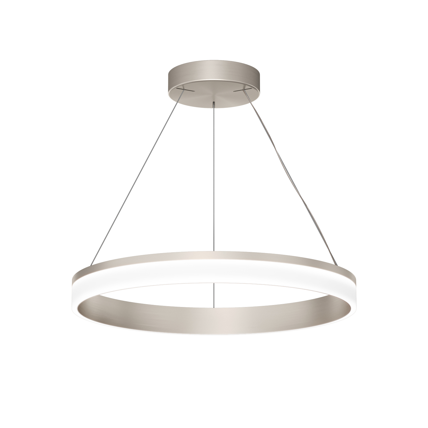 Подвесной светильник RING, ?600 мм, LED, 38Вт, 4000К, алюминий+акрил, сатин. никель