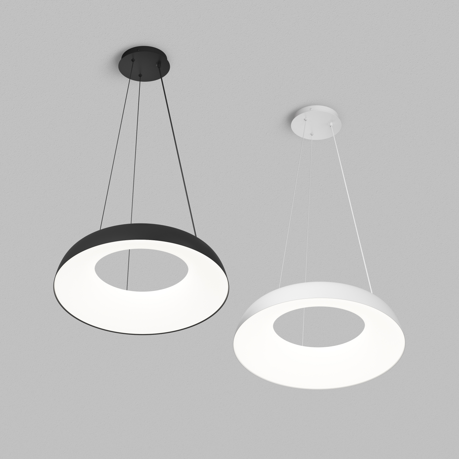 Cветильник подвесной TORION, 70Вт LED, ?630x1500 мм, 3000–6000K, алюминий, акрил, белый