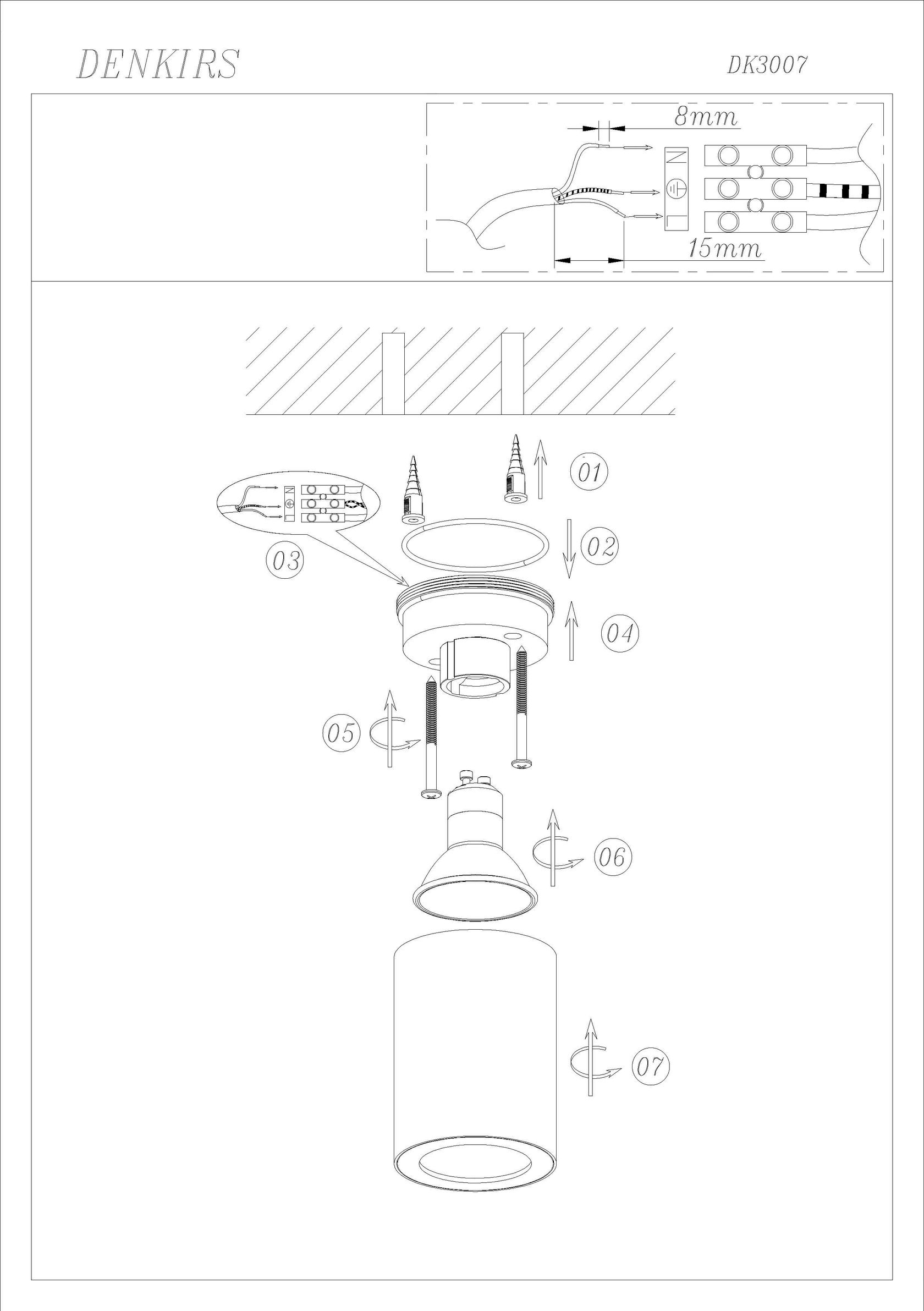 DK3007-WH Накладной светильник влагозащ., IP 44, 50 Вт, GU10, белый, алюминий