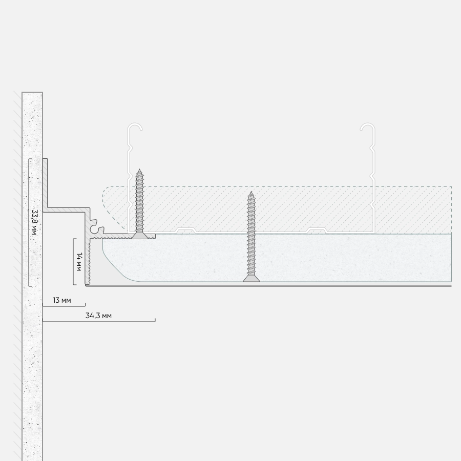 Теневой профиль RUMGIPS-13 черный 2м.